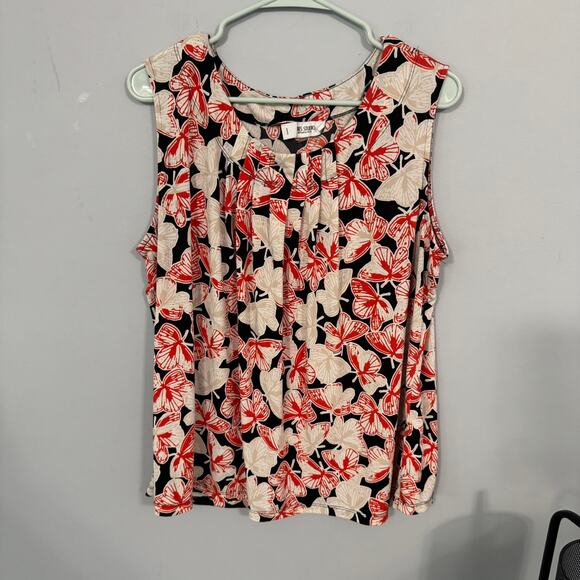Jones Studio Separates Butterfly Print Sleeveless Tank Top Women's Plus Size 1X - Picture 1 of 7